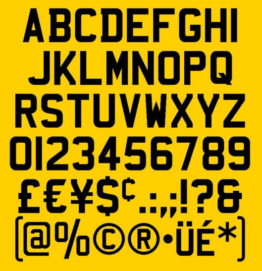 Legal number plate font