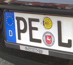 Example of a foreign number plate