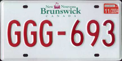 Canadian Number Plate