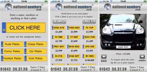 Number plate iPhone app