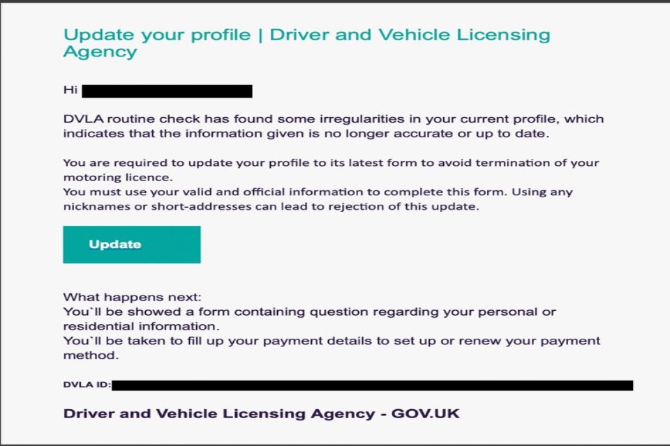Update Your Profile Scam
