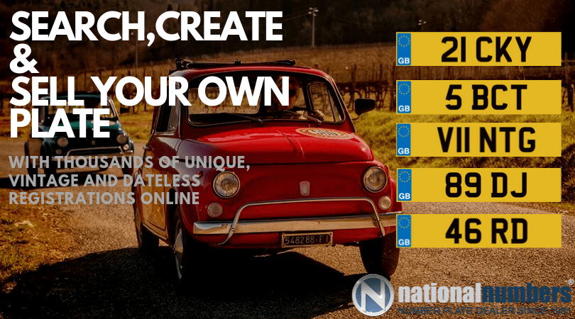 Search, create and sell your own number plate