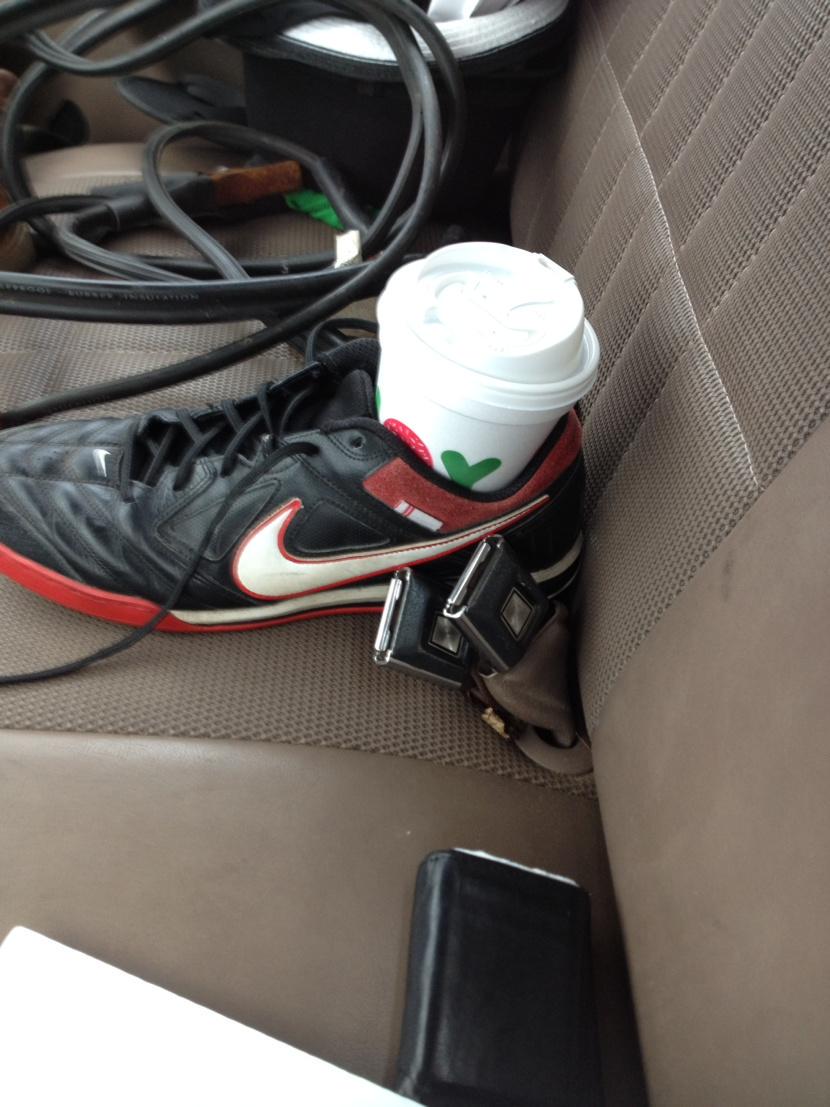 shoe cup holder car hack