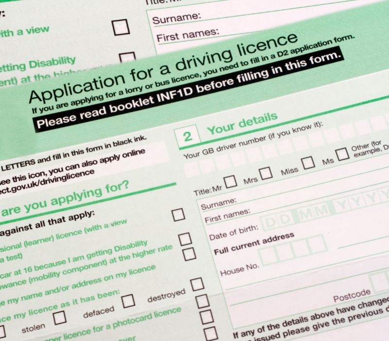 Image of driving license renewal paperwork by the DVLA